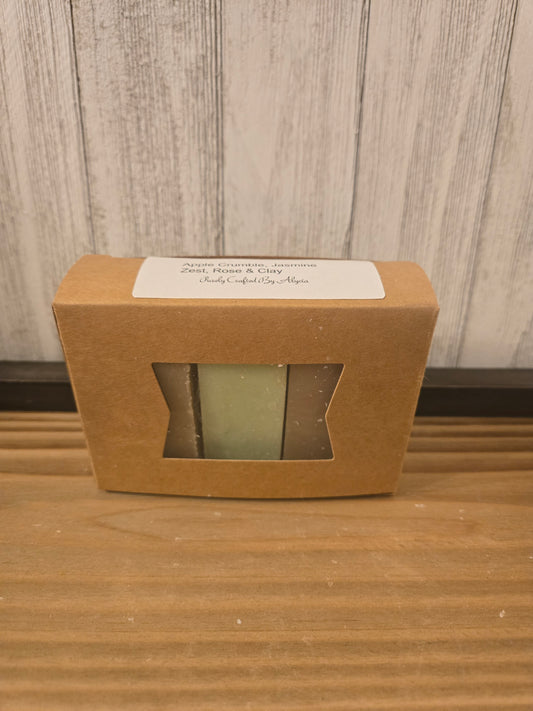 Apple Crumble, Jasmine Zest, Rose & Clay Sample Box