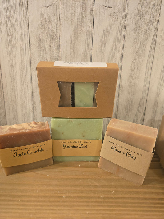 Apple Crumble, Jasmine Zest, Rose & Clay Sample Box